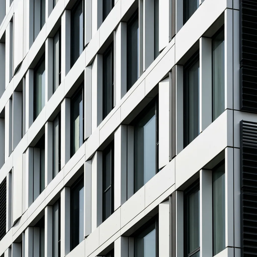 External Wall Cladding Architectural Detail Close-Up