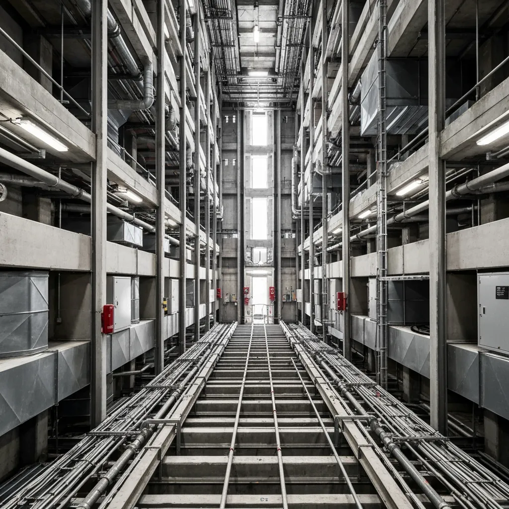 Building Service Riser Shaft Showing Vertical Fire Pathways