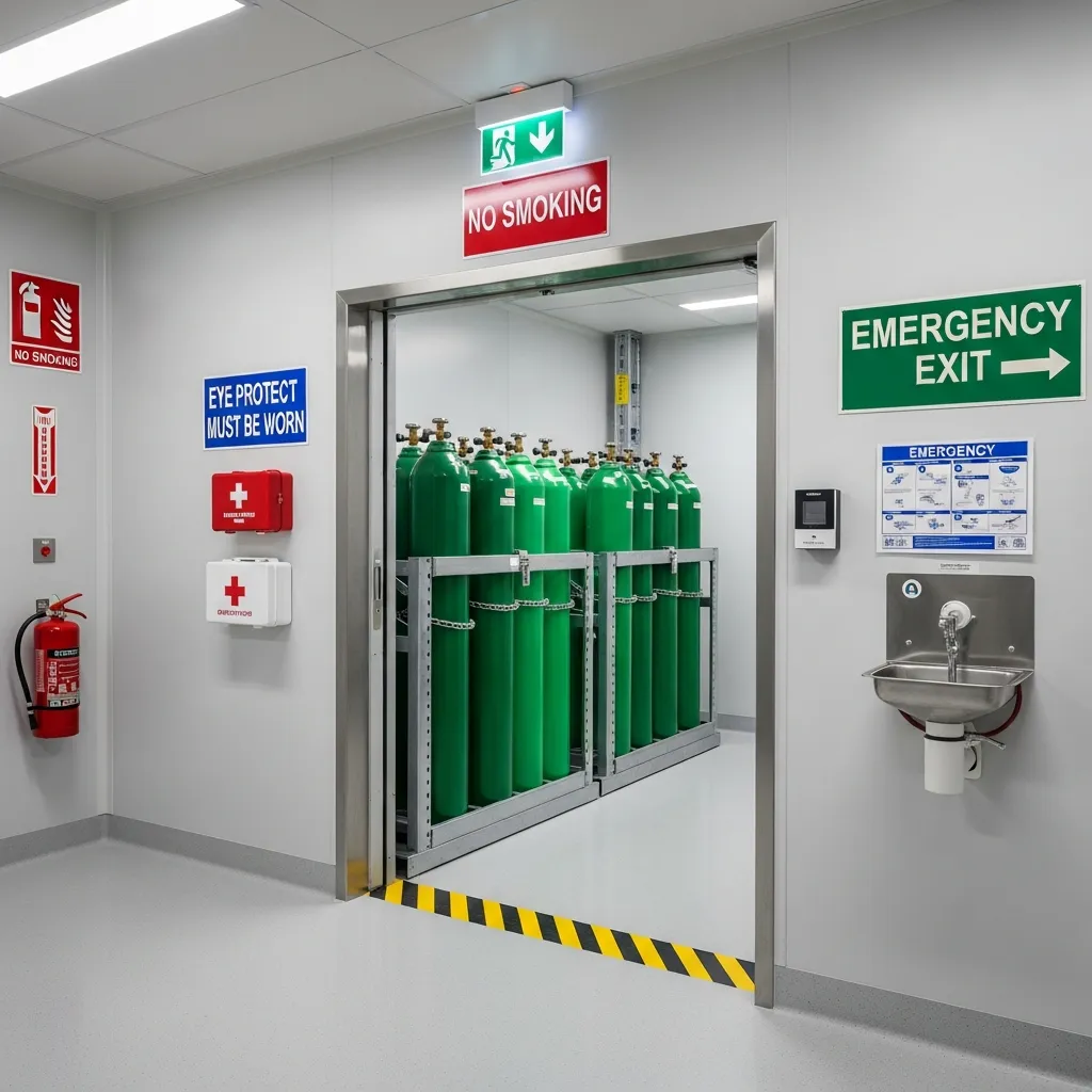 Medical Oxygen Cylinder Storage - Hospital Fire Safety